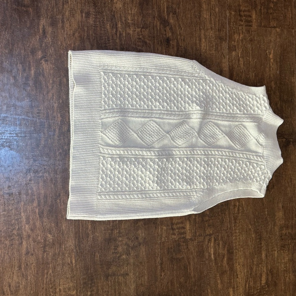Cream Cable Knit Sweater Vest